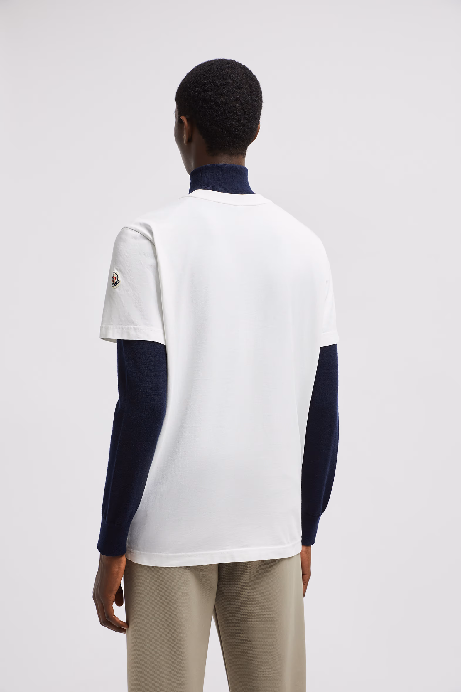Camiseta de algodón con monograma Hombre Blanco Roto Moncler 5